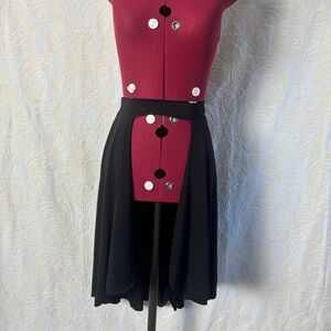 Black Open Front Skirt